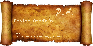 Panitz Arzén névjegykártya